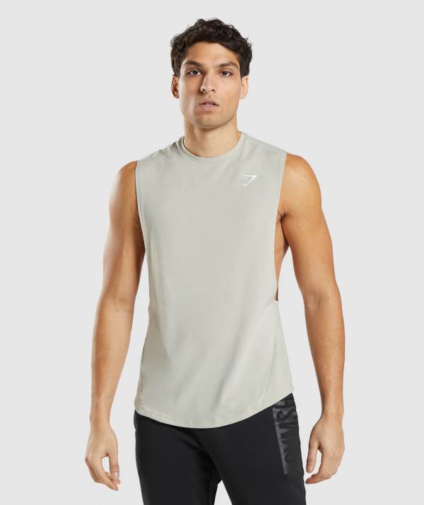 Panske Tielko Gymshark Bold Drop Arm Siva | TC5712604